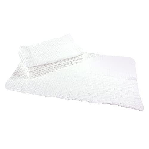 Body Linen Muslin Facial Cloths for Professional or Home Use. Super Soft 100% Cotton Muslin Weave. Perfect for Applying, Covering and Removing Facial Moisturizers and Creams - 8 Pack