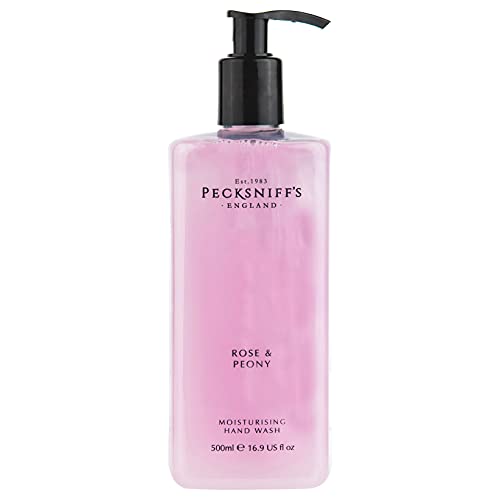 16.9 Fluid Oz Hand Wash (Rose & Peony) - Gentle Cleanser for Sensitive Skin - Moisturizing & Hydrating - All Natural Cruelty Free Hand Wash - Vitamin B Enriched Hand Wash - Pecksniff’s