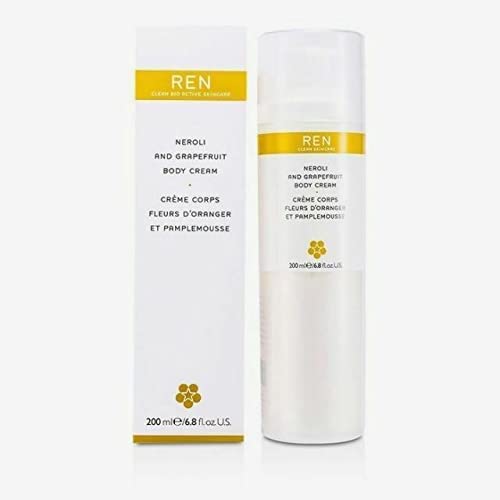 REN Clean Skincare - Neroli And Grapefruit Body Cream - Nourishing Body Lotion for Dry Skin, Cruelty-Free