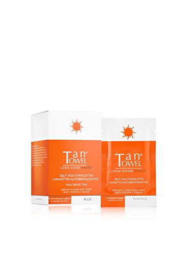 Tan Towel Half Body Plus Wipe, Natural, For Medium Deep - 10 Count (Pack of 1)