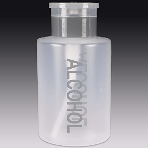 Liquid Push Down Alcohol Dispenser- Clear Bottle- Labeled - 9 Oz Bottle