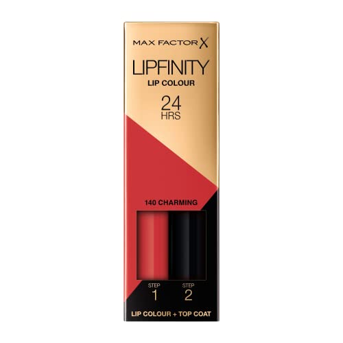Max Factor Lipfinity Lipstick for Women, 140 Charming, 0.14 Ounce