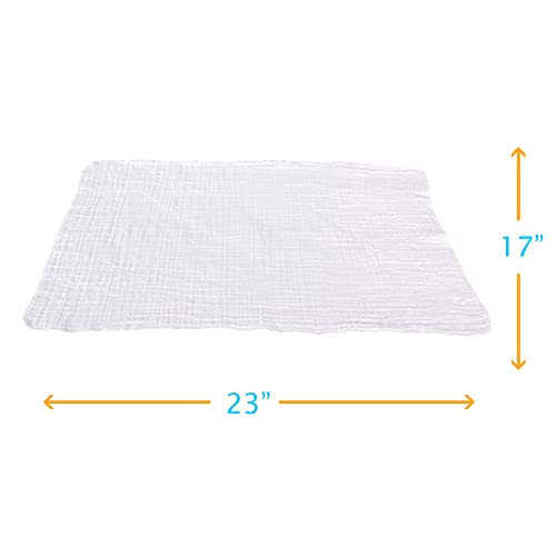 Body Linen Muslin Facial Cloths for Professional or Home Use. Super Soft 100% Cotton Muslin Weave. Perfect for Applying, Covering and Removing Facial Moisturizers and Creams - 8 Pack