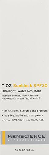 MenScience Androceuticals TiO2 Sunblock SPF 30 , 3.4 Fl Oz