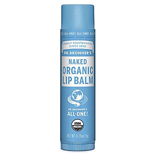 Dr. Bronner's Magic Soaps Organic Naked Unflavored Lip Balm, 0.15 Ounce