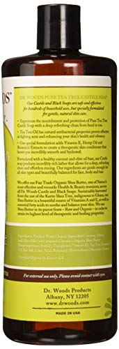 Dr. Woods Pure Tea Tree Liquid Castile Soap with Organic Shea Butter, 32 Ounce