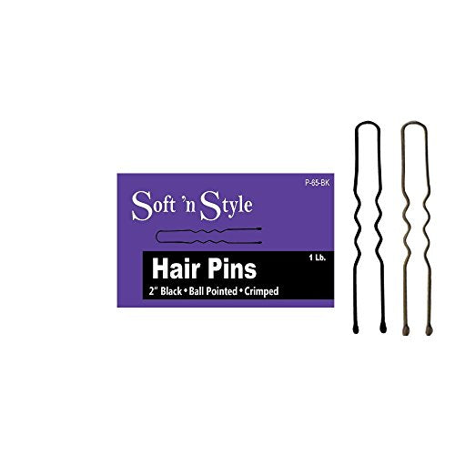 Soft 'N Style Hair Pin Box, 2" L, black