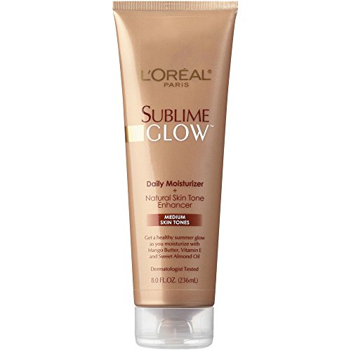 L'Oreal Sublime Glow Daily Moisturizer+Natural Skin Tone Enhancer, Medium Skin Tones 8 oz (Pack of 3)