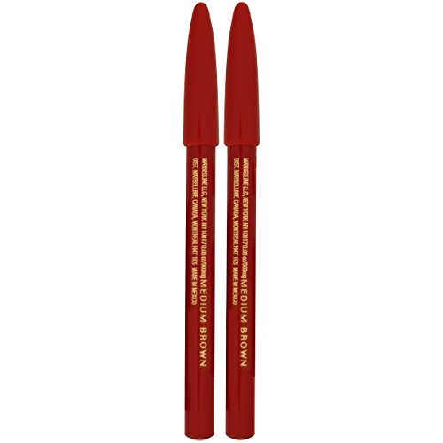 Maybelline New York Makeup Expert Wear Twin Eyebrow Pencils and Eyeliner Pencils, Medium Brown Shade, 0.06 Ounce, 2 Count (Pack of 1)