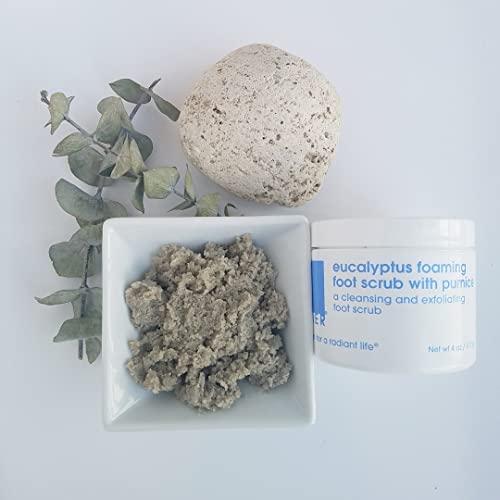 LATHER Eucalyptus Foaming Foot Scrub with Pumice Stone | Skin Care | Exfoliating Foot Scrubber | Foot Spa Self Care | Pedicure Foot Spa | Foot Care | Shower Foot Scrubber | Cracked Heel Repair | 4 Oz