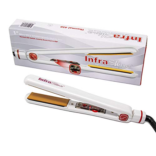 InfraShine Redline Professional 1" Flat Iron, White Hair Straightener