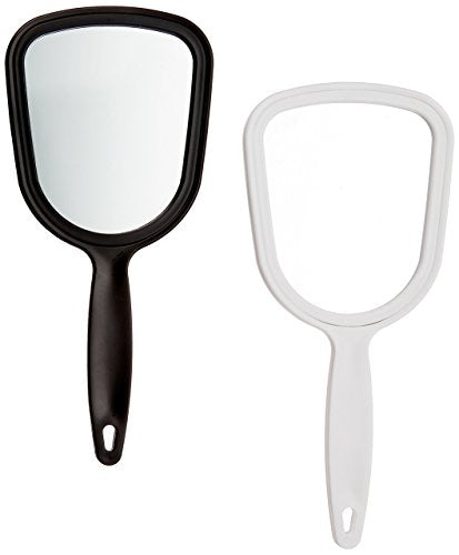 Soft 'N Style Hand Mirror 4-1/2" x 3-3/4" 6 white 6 black (Pack of 12)
