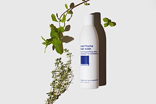 LATHER Mint Thyme Hair Wash | Natural Shampoo With Essential Oils | Contains Peppermint Oil, Green Tea, Mint & Thyme | Self Care | 8 Oz Bottle