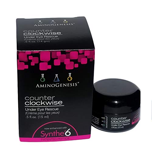 AminoGenesis Counter Clockwise 5 oz Dark Circle and Wrinkle Eye Cream, Day and Night Firming Eye Treatment, Eye Contour For Sensitive, Puffy Eyes and Eye Bags