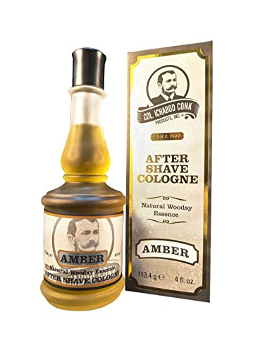 Colonel Ichabod Conk Amber After Shave Cologne 4 Fl. Oz. Glass Bottle by Colonel Conk