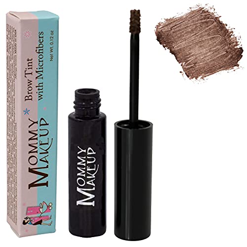 Mommy Makeup Brow Tint with Microfibers. Eyebrow Makeup - Long Lasting Eyebrow Gel. Clump-Free, Paraben-free, Talc-free, Made in USA. PETA Certified No Animal Testing - Sable