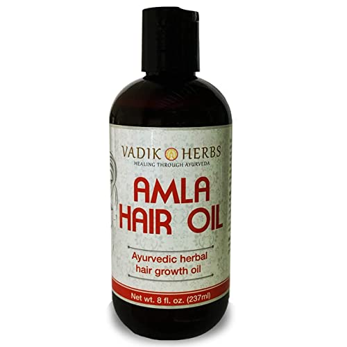 Vadik Herbs Amla Hair Oil (8 oz) Herbal hair growth oil | Herbal scalp treatment | Great for hair loss, balding, thinning of hair, for beard growth, made with Amla (Amalaki) - Indian gooseberry