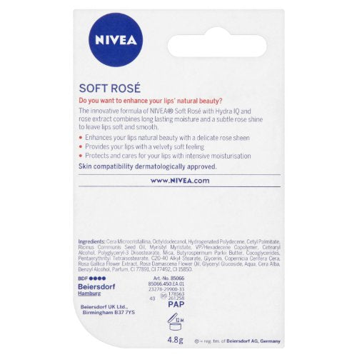Nivea Lip Soft Rose Blister Pack
