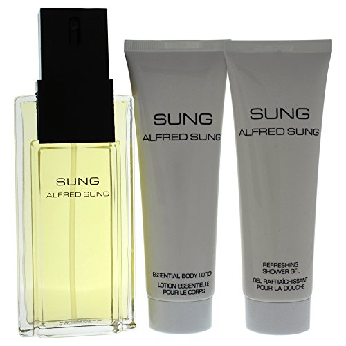 Alfred Sung Sung by Alfred Sung for Women - 3 Pc Gift Set 3.4oz EDT Spray, 2.5oz Essential Body Lotion, 2.5oz Refreshing Shower Gel.