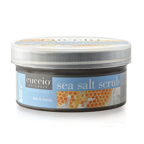 Cuccio Naturale Sea Salt Scrub - Gently Exfoliates To Remove Dead Skin Cells - Leaves Skin Supple, Radiant And Youthful Looking - Paraben And Cruelty Free - Milk And Honey - 19.5 Oz