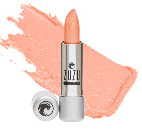 Zuzu Luxe Lipstick (Siesta - Light Peach/Cool Pearl), Natural Ultra-Hydrating Lipstick, Paraben Free, Vegan, Gluten-free, Cruelty-free, Non GMO, 0.13 oz