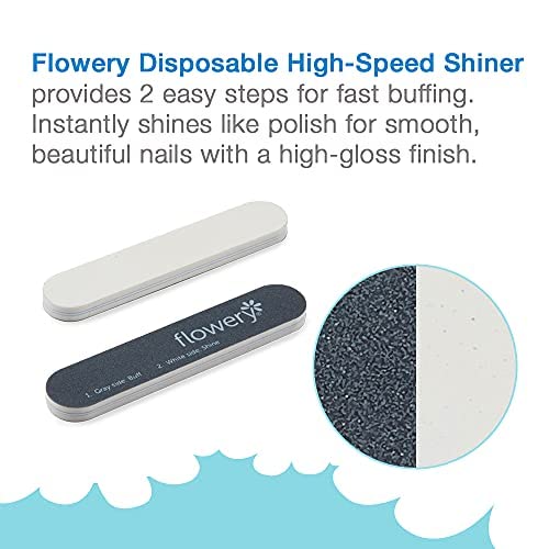 Flowery Disposable High Speed Shiner Display, Nail Polishing Buffer, Prep, Shape and Smooth Nails