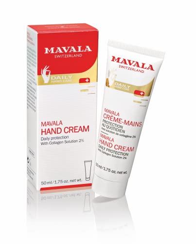MAVALA Hand Cream Daily Care to Moisturize and Protect | Soften Dry, Damaged Hands | Collagen Rich Cream for Softer Hands | Hydrates Skin | Non-Greasy | 1.75 Ounce