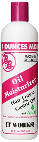 BB Oil Moisturizer, Hair Lotion With Castor Oil and Aloe, Maximum Strength, 12-Ounce Bottles (Pack of 6)