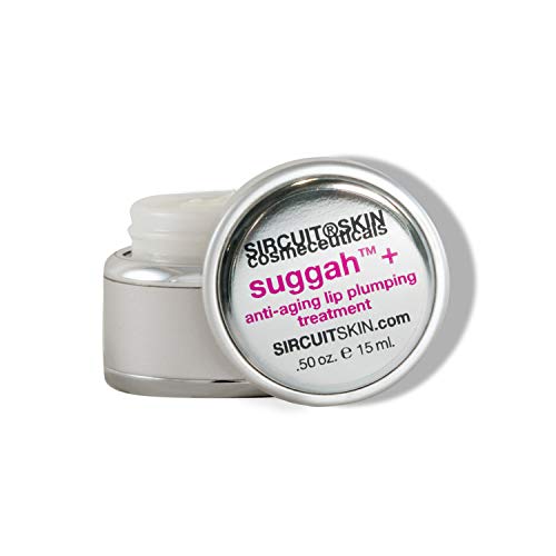 Sircuit Skin SUGGAH+ Anti-Aging Lip Plumping Treatment - Hydrating Lip Plumper with Shea Butter, Jojoba Oil, Cocoa Seed Butter - Lip Moisturizer Helps Soften and Smooth Lips (0.5 oz)