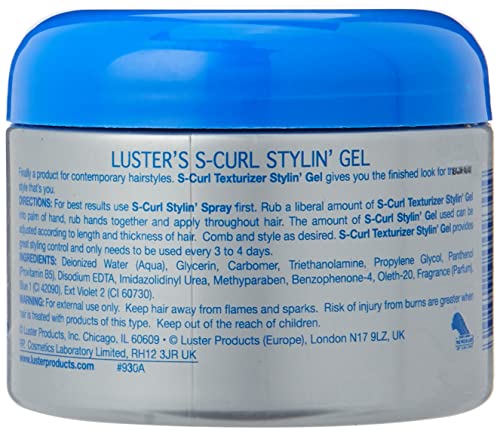 Luster's S-Curl Texturizer Stylin' Gel for Waves & Shortcuts, 10.5-Ounce Tubs (Pack of 6)