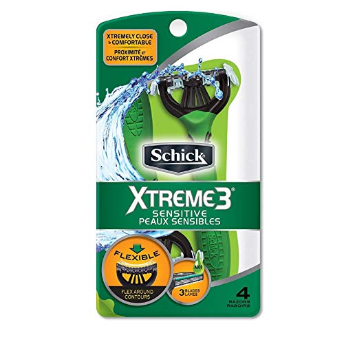 Schick Xtreme 3 Sensitive Peaux Sensibles Razors, 4 Count (Pack of 2)