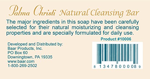 Palma Christi (Castor Oil) Natural Cleansing Bar Soap, 3 bar set