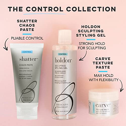 Brocato Holdon Control Sculpting Styling Gel, 8.5 Fl Oz | Extra Strong Hold Scalping, Shaping, & Molding Gel | For All Hair Types Men & Women