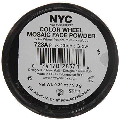New York Color Wheel Mosaic Face Powder, Pink Cheek Glow, 0.32 Ounce