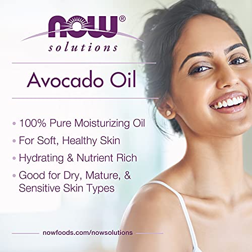 NOW Solutions, Avocado Oil, 100% Pure Moisturizing Oil, Nutrient Rich and Hydrating, 4-Ounce