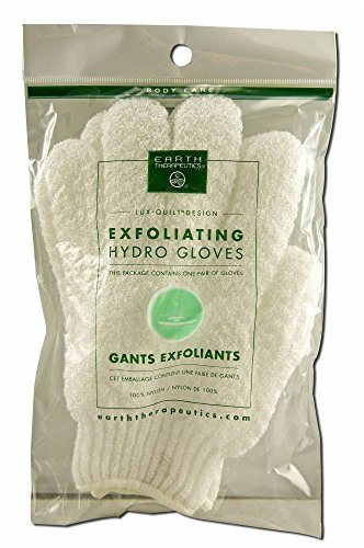 Earth Therapeutics Hydro Exfoliating Gloves, White, 1 Pair