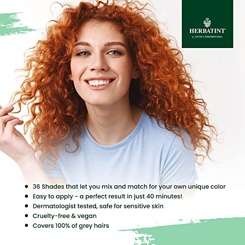 Herbatint Permanent Haircolor Gel, FF6 Orange, Alcohol Free, Vegan, 100% Grey Coverage - 4.56 oz