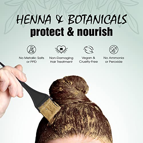 Light Mountain Henna Hair Color & Conditioner - Dark Brown Hair Dye for Men/Women, Organic Henna Leaf Powder and Botanicals, Chemical-Free, Semi-Permanent Hair Color, 16 Oz