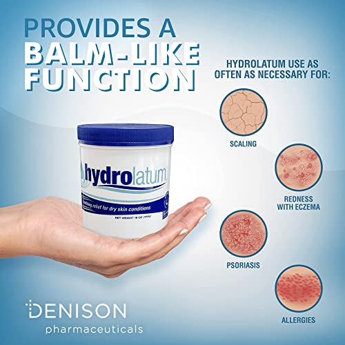 Hydrolatum Dry Skin Cream - for Eczema Prone Skin and Other Dry Skin Conditions - Eczema Lotion, Psoriasis Cream, Flare-Up Treatment Cream - Non-Greasy and Fragrance-Free Eczema Cream (1LB)