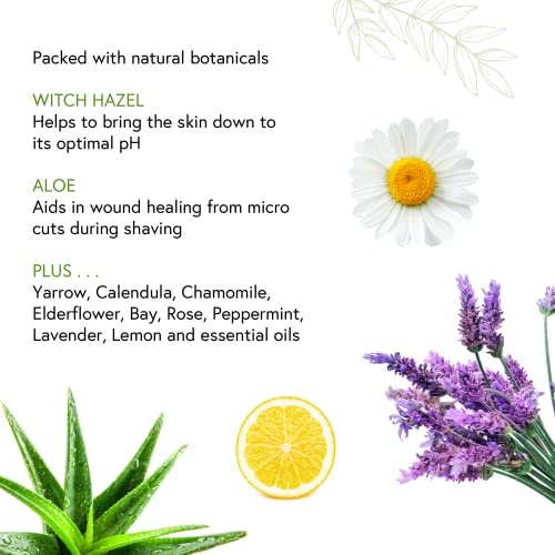 Honeybee Gardens Soothe & Refresh Herbal Aftershave with Aloe & Witch Hazel for Men - FLORIDA | Gluten-Free, Vegan, Cruelty-Free, 4 Fl Oz